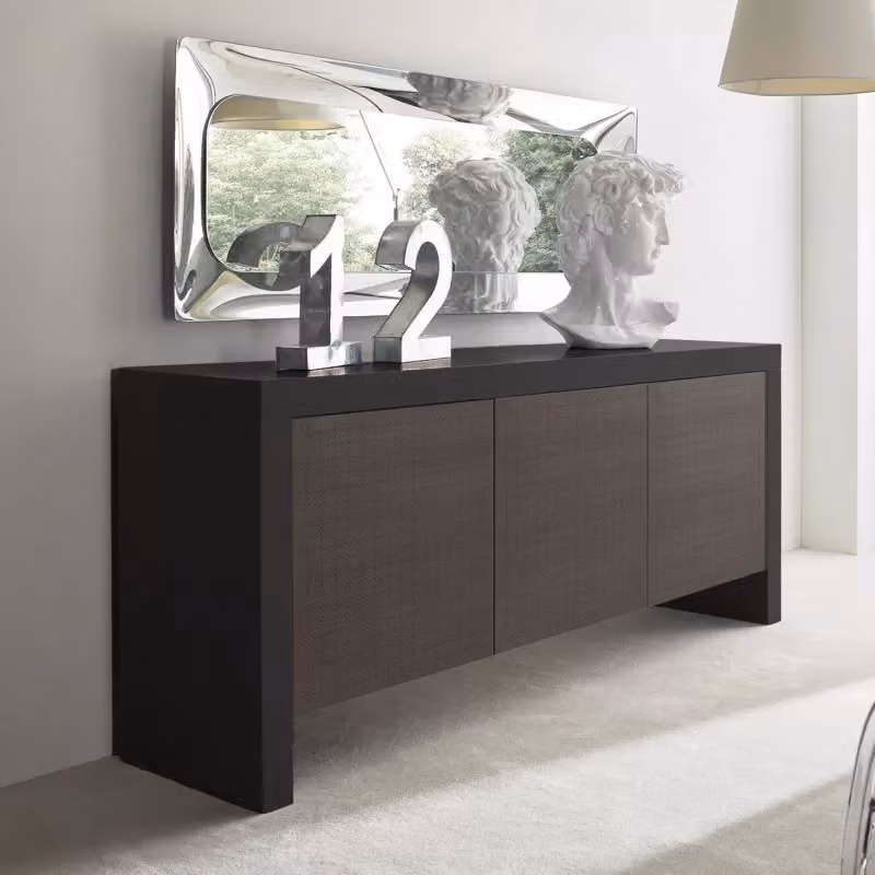Madia moderna in legno nero con 3 ante Mobili 2G L: 205 cm, P: 45 cm, H: 89 cm – 3