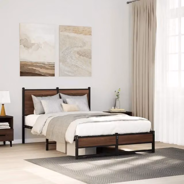 Struttura Letto in Metallo Design Mania Colore Marrone L/P/H: 120 x 190 x 91,5 cm – 1