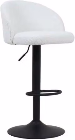 Sgabello da bar stile vintage Meublorama colore bianco e nero con struttura in metallo e seduta imbottita – 1