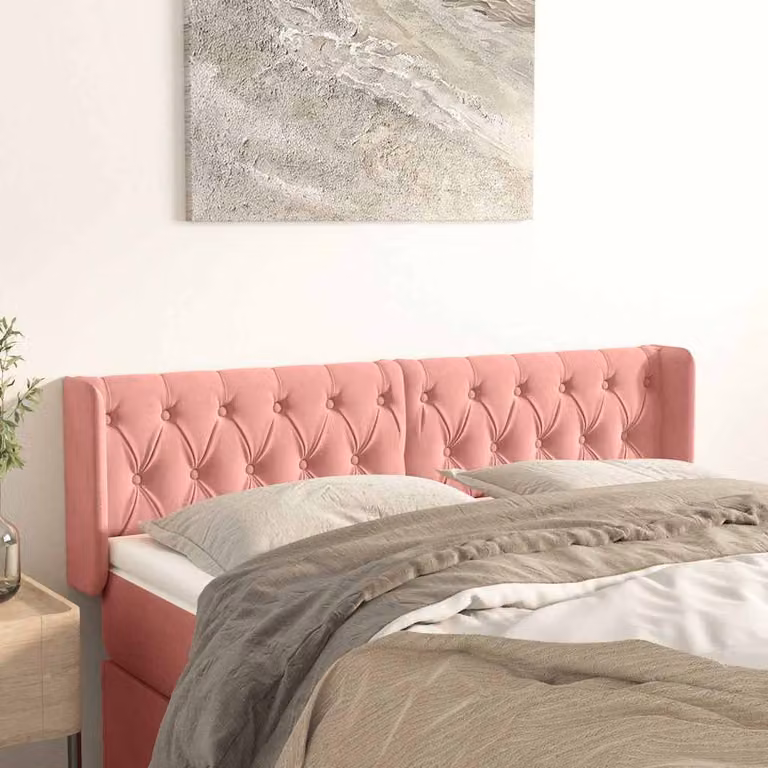 Testiera ad orecchio vidaXL in velluto rosa L: 163 cm, P: 16 cm, H: 78-88 cm