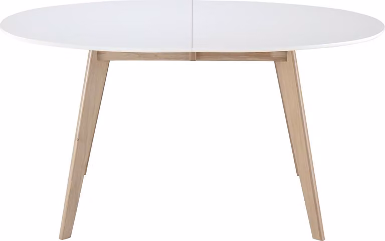 Miliboo - Tavolo allungabile ovale bianco e legno chiaro L150-200 LEENA