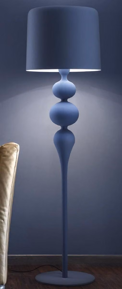 Casa Padrino Luxury Art Deco Floor Lamp Blue Ø 50 x H. 180 cm - Lampada da terra Art Deco rotonda con paralume in alluminio - Lampade da terra - Qualità lusso - Italy