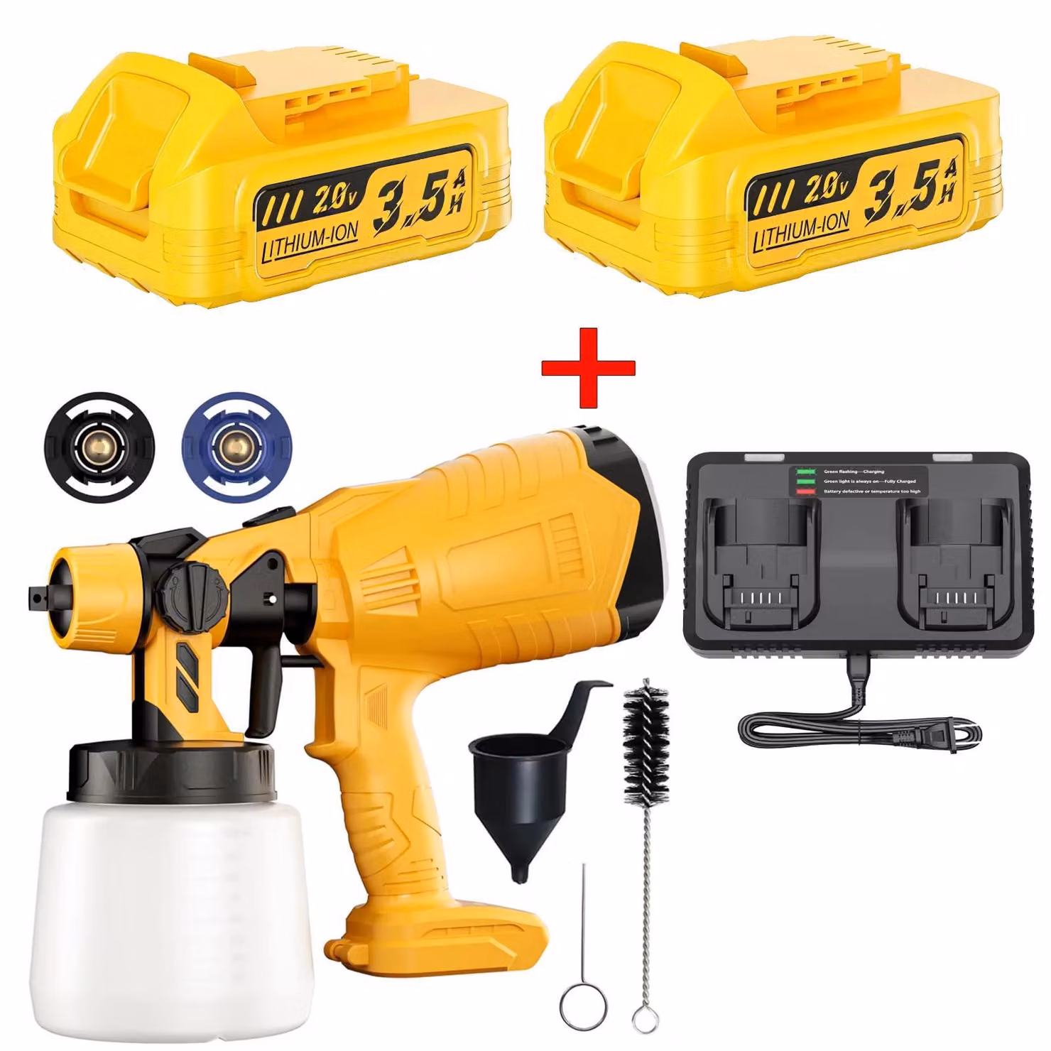 Pistola a spruzzo elettrica - Spruzzatore a batteria da 1 l - 20 V, compatibile con la batteria DCBP034 - Per auto, pareti, casa e progetti fai da te - Rosa