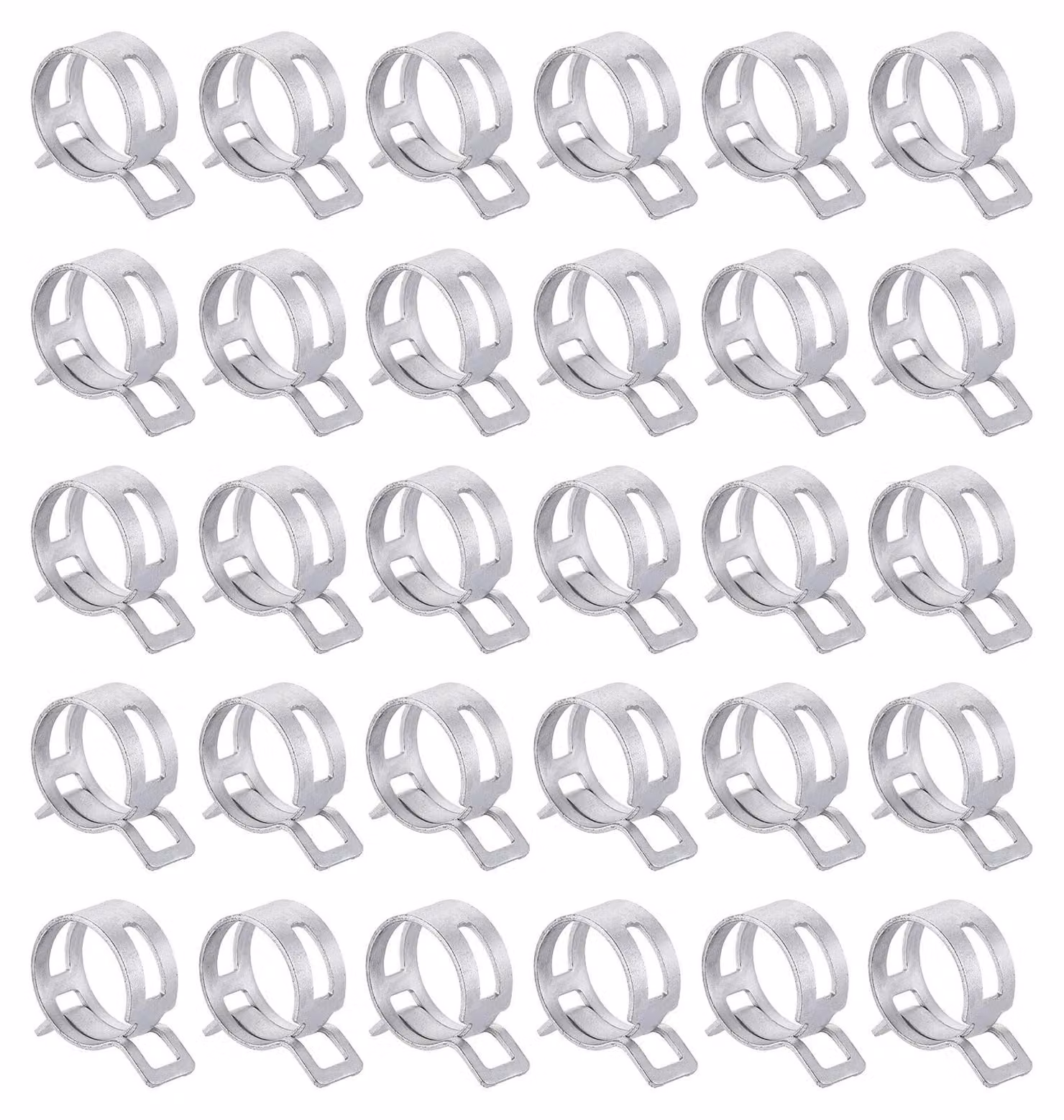 Set di 30 fascette a morsetto, 23 mm, fascette per tubi, colore argento