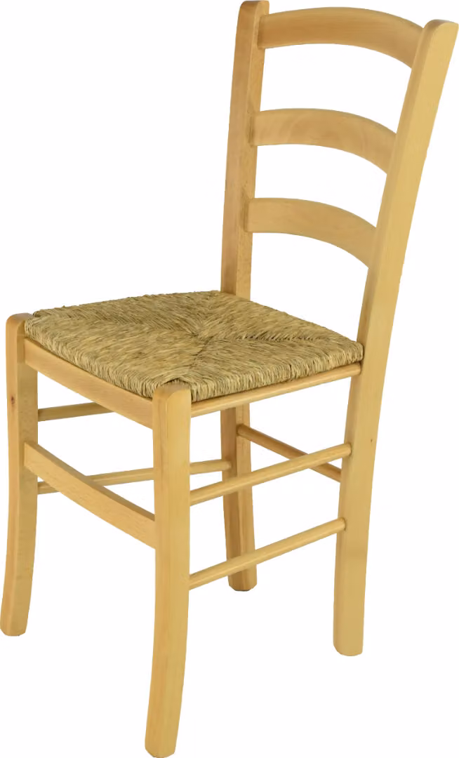 t m c s Tommychairs - Sedia VENICE per cucina e sala da pranzo, struttura robusta in legno di faggio laccato in colori naturali e sedile in paglia