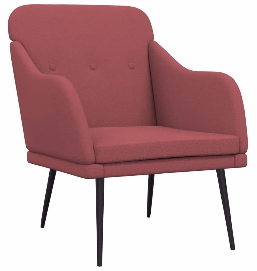 Poltrona reclinabile imbottita, colore vinaccia, dimensioni 63x76x80 cm