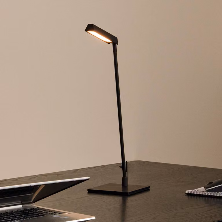 Lucide Lampada da scrivania Lavale, dimmerabile, Nero, Soggiorno / Sala da pranzo, Metallo, Moderno, Lampada da tavolo
