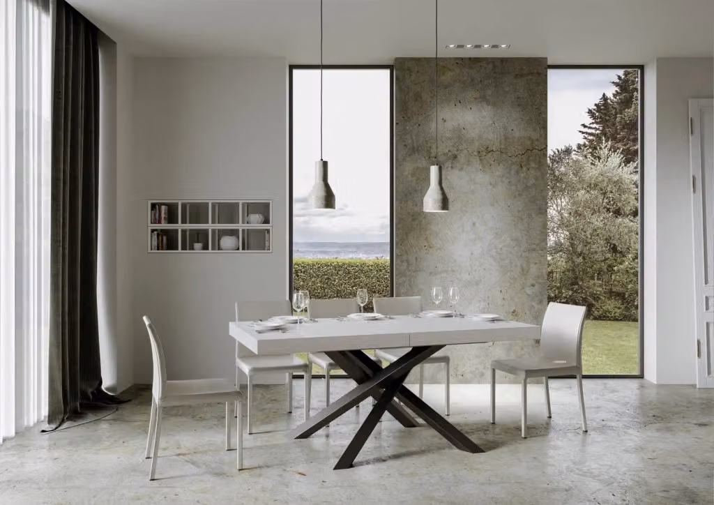 Tavolo allungabile Itamoby Volta bianco frassino con telaio antracite L: 90 cm, P: 200-460 cm – 2