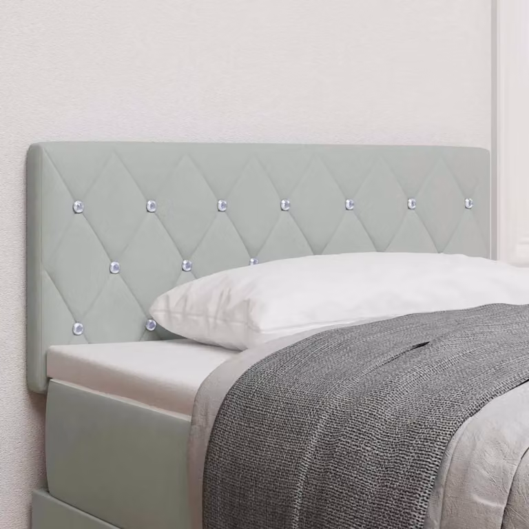 Testiera per letto vidaXL in velluto grigio chiaro, larghezza: 90 cm
