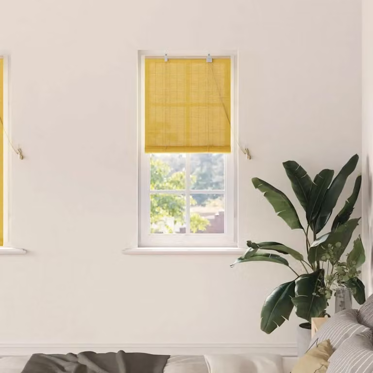 Tenda a rullo vidaXL in bambù giallo semi-trasparente, L: 60 cm, H: 160 cm