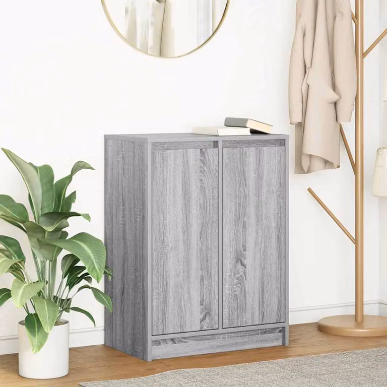Credenza moderna a parete vidaXL in legno grigio opaco L: 57 cm, P: 34 cm, H: 76 cm