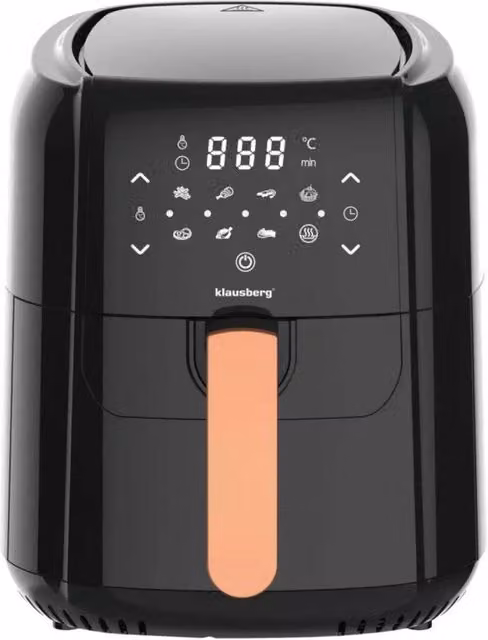 Friggitrice ad aria Klausberg KB-7600 nera da 5,5 l con potenza di 1400 W