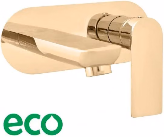 Miscelatore lavabo a parete NIL in ottone placcato oro spazzolato