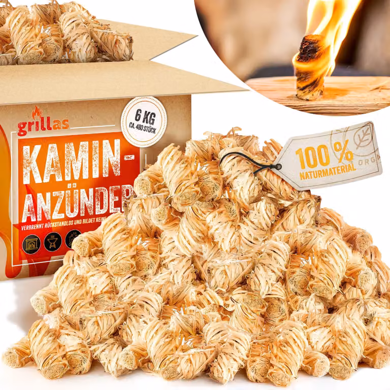 grillas®accendifuoco 6 kg camino starter lana di legno barbecue accendifuoco a legna