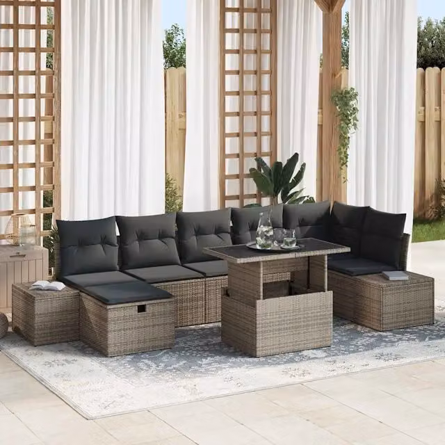 Set Divano da Giardino 8 pz polyrattan 3359886