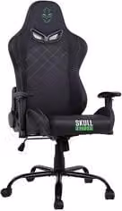 Sedia gaming Skull Factory Advance Black e Green in ecopelle sintetica con poggiatesta e braccioli – 1
