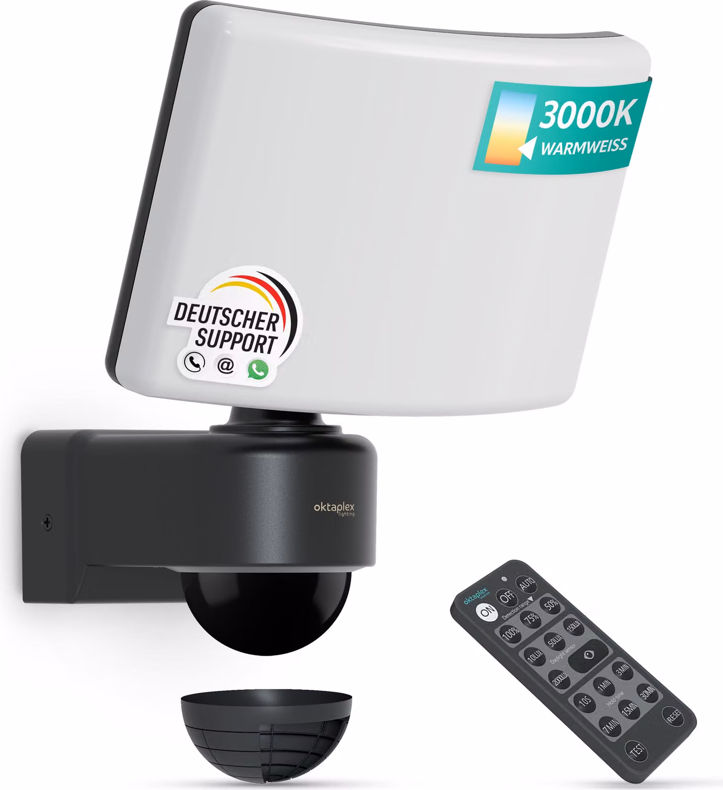 Oktaplex Cali faretto IP65 con rilevatore di movimento e telecomando Bianco caldo con funzione master Antracite