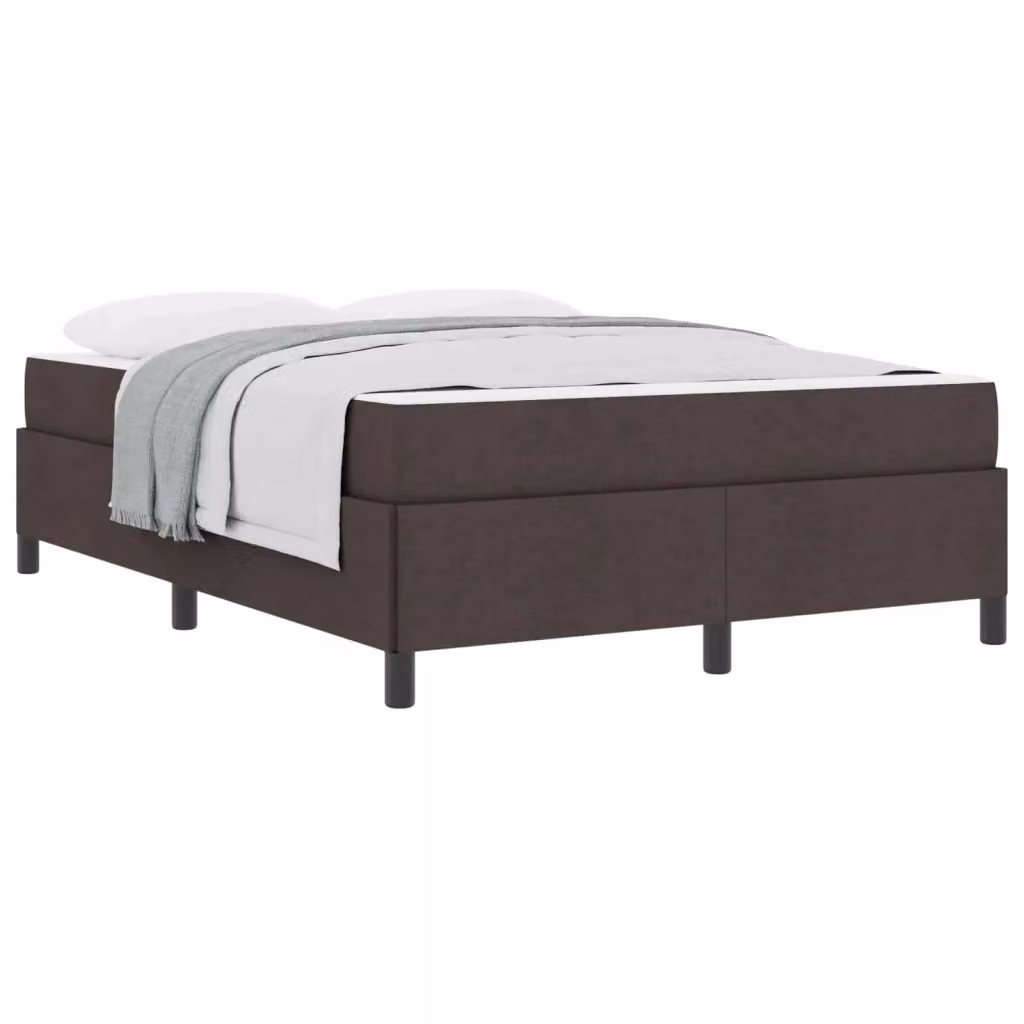 Letto a molle moderno vidaXL in tessuto marrone con struttura in legno L/P: 140 x 200 cm – 2