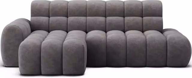 Divano angolare trasformabile BULLA MEUBLORAMA grigio con estensione della seduta elettrica e funzione letto, L/P/H: 283 x 165 x 103 cm – 1
