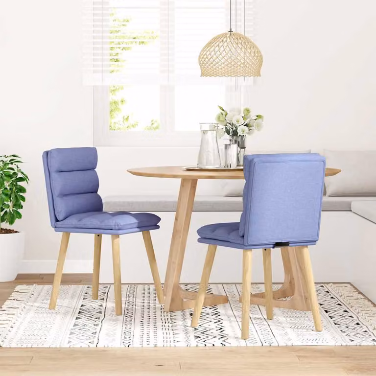 Sedie da Pranzo 2 pz Blu Jeans in Tessuto