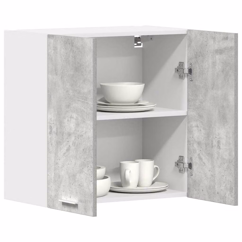 Pensile da cucina moderno vidaXL in legno e MDF grigio con ante a battente L: 60 cm, P: 31 cm, H: 60 cm