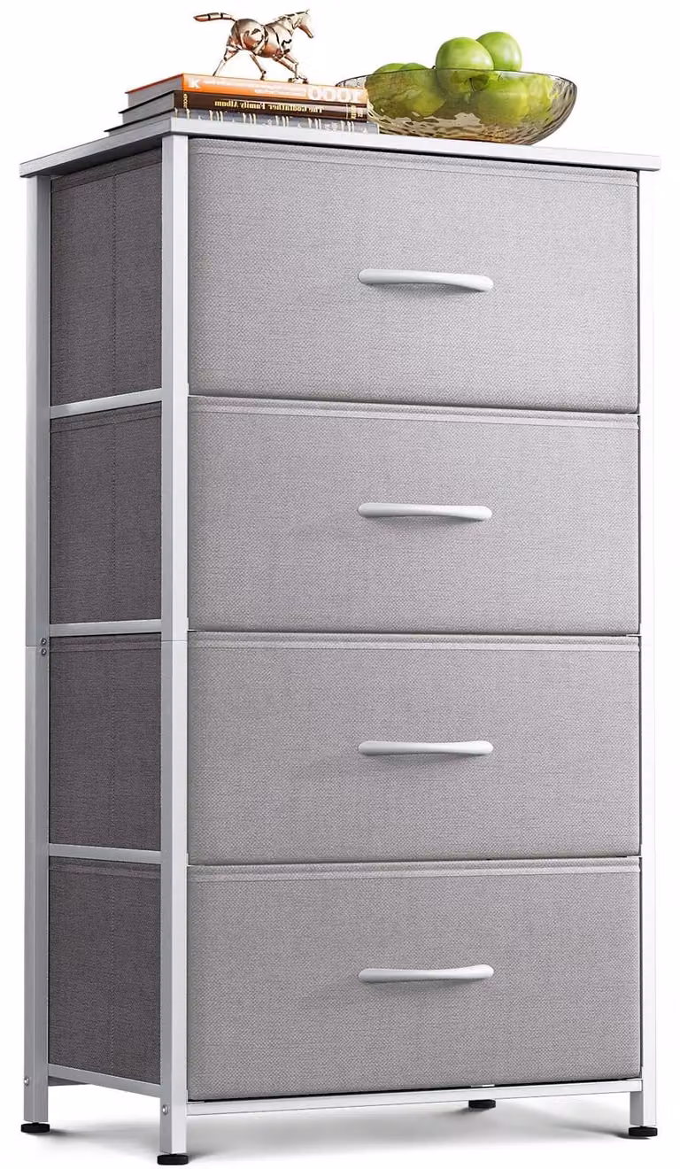 Omgoods - Comodino piccolo con 4 cassetti, ideale per camera da letto e soggiorno