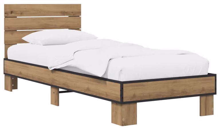 Struttura letto con testata Rovere Artigianale 80 x 200 cm