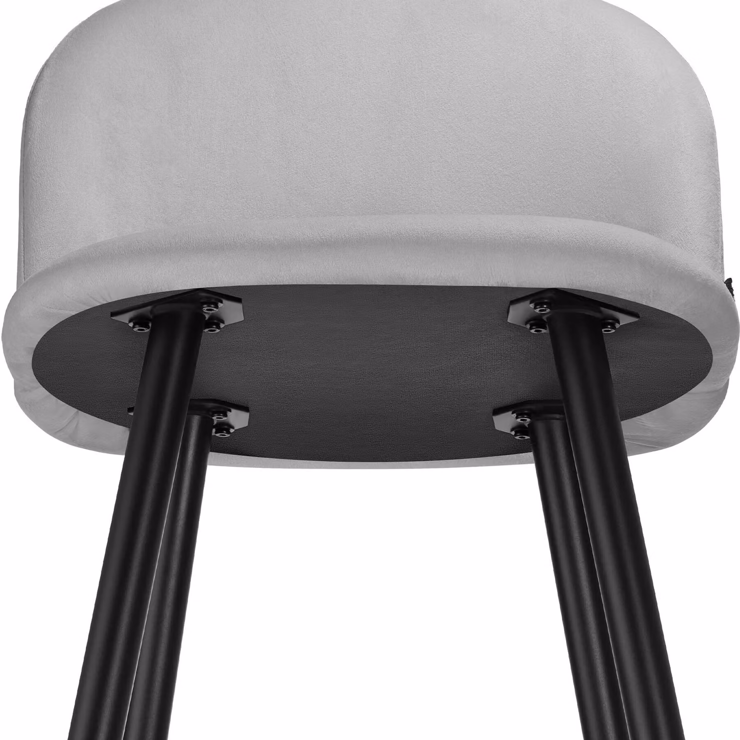 Set di 6 sgabelli Sachel con schienale TecTake GmbH in velluto grigio chiaro e nero per cucina e sala da pranzo, L/P/H: 49 x 58 x 110 cm – 1