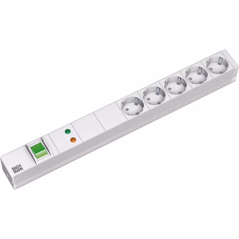 BACHMANN 19" striscia di prese a 5 vie con GVS con interruttore