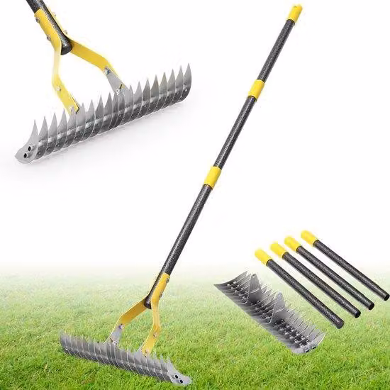 Famanu, zappa manuale con 19 denti in acciaio - lunghezza 140 cm, larghezza 38 cm
