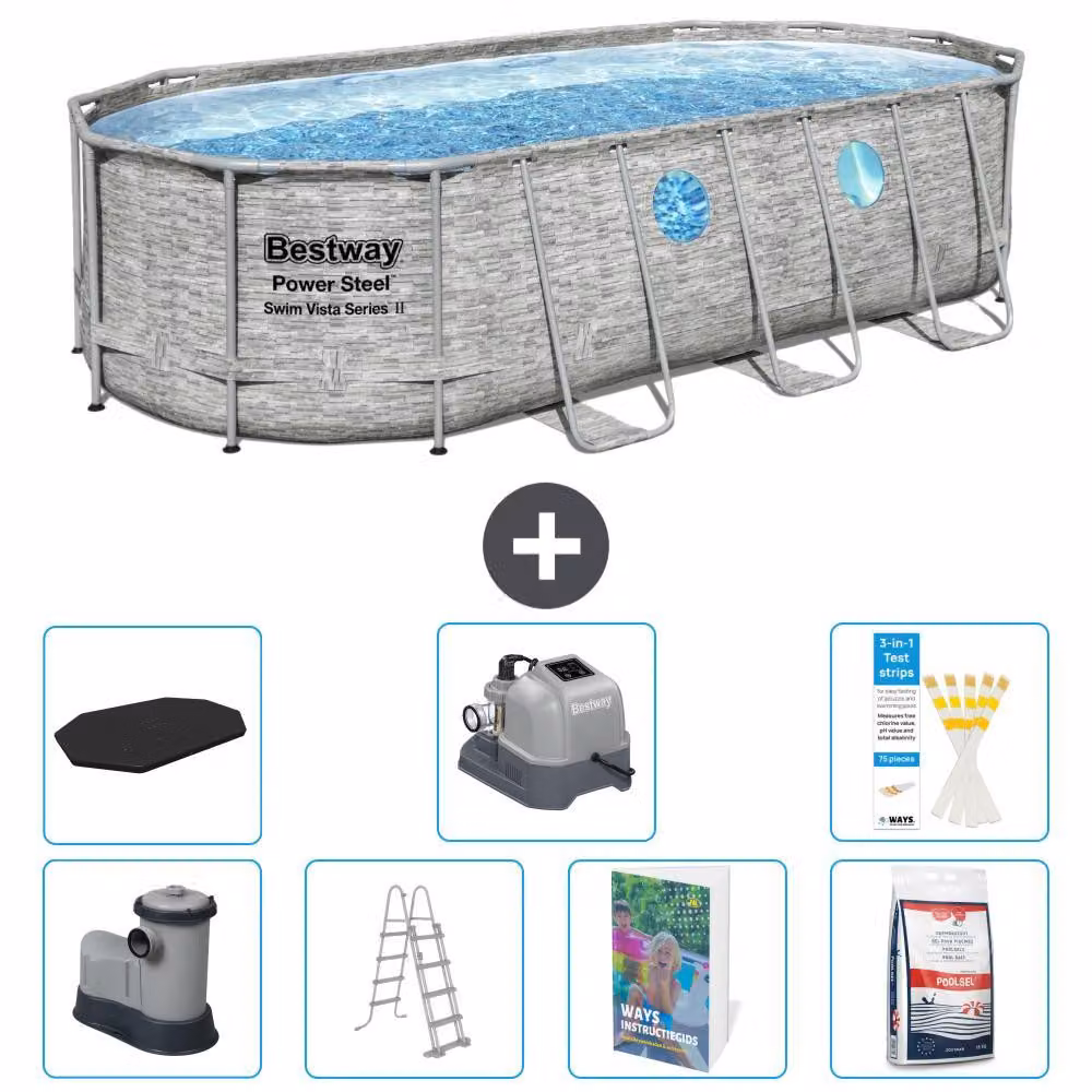 Bestway Power Steel, piscina ovale - 549x274x122 cm - composta da 6 parti, modello S649