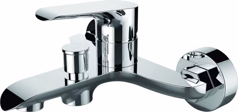 Vasca da bagno Rubinetto a parete Laveo Alea BLE 010D, Cromo, Ottone, Monocomando, Cartuccia da 35 mm, Acustica I, Portata ≤15 l/min