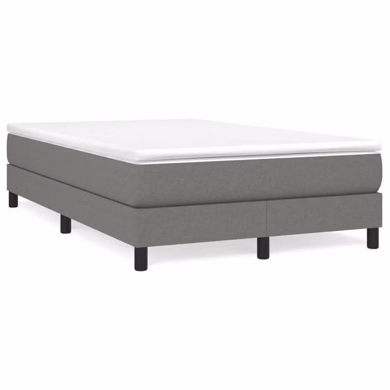 vidaXL Letto Ibrido con Giroletto a Molle e Materasso in Tessuto Grigio e Bianco L/P/H: 120 x 200 x 25 cm