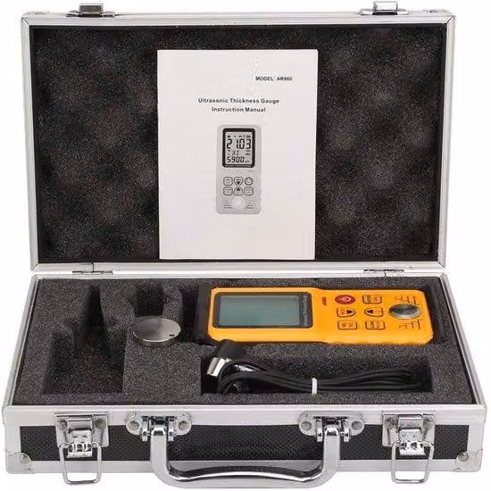 Misuratore di spessore digitale con display LCD, range di misurazione da 1,0 a 300,0 mm, facile da usare.
