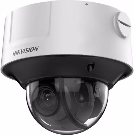 Telecamera di sorveglianza IP Dome Hikvision Darkfighter Acusense con obiettivo varifocale 2.8-12mm, colore bianco