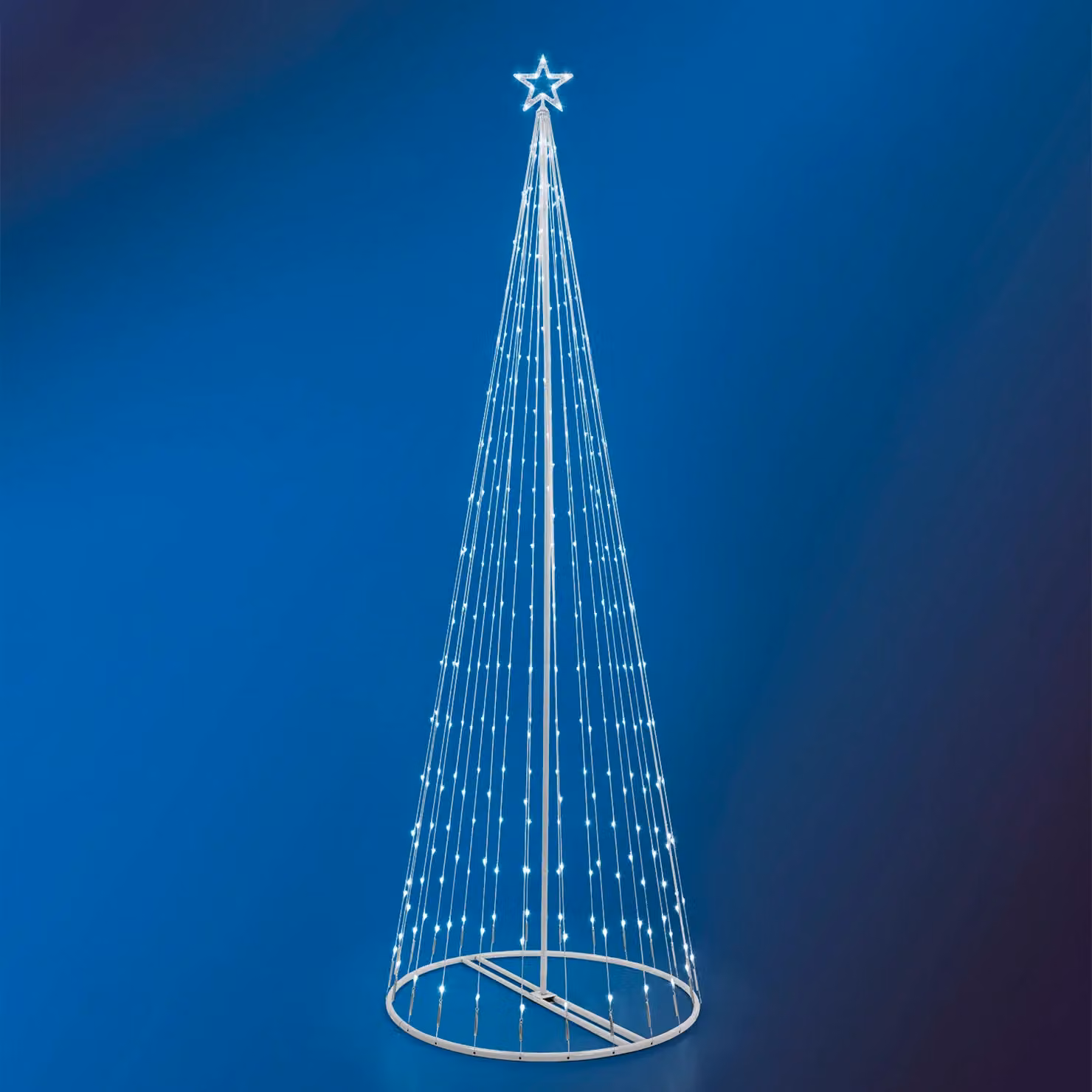 DICTROLUX Albero di Natale Luminoso con 394 LED Bianco Freddo, H 300 cm, Diametro 70 cm