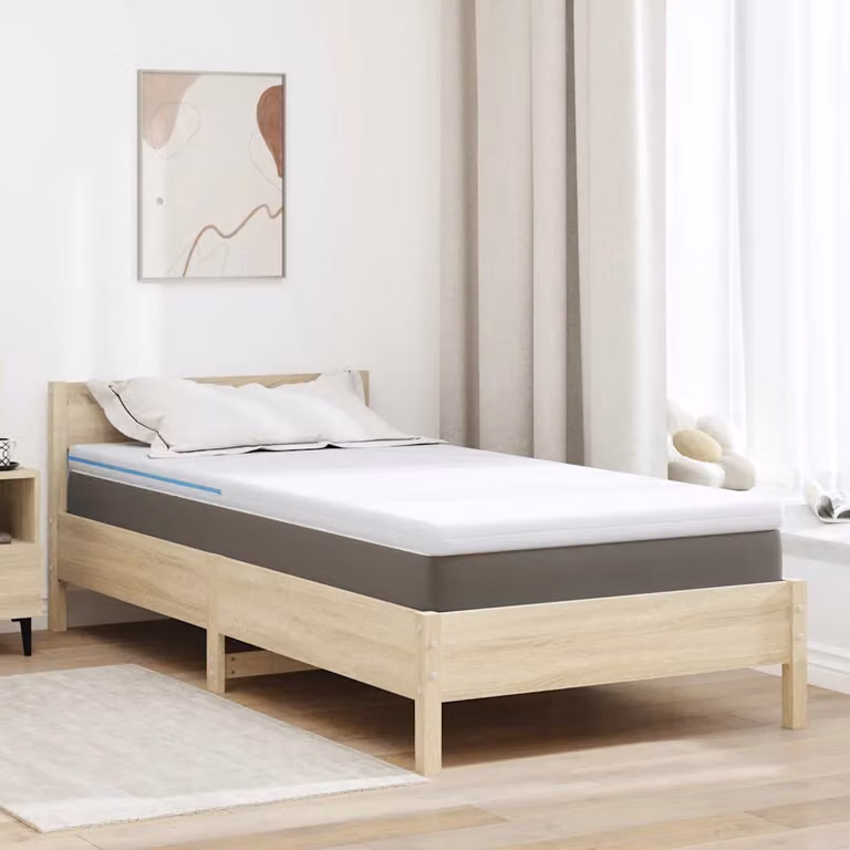 Topper per materasso vidaXL in tessuto Jacquard bianco L 200 x L 90 cm