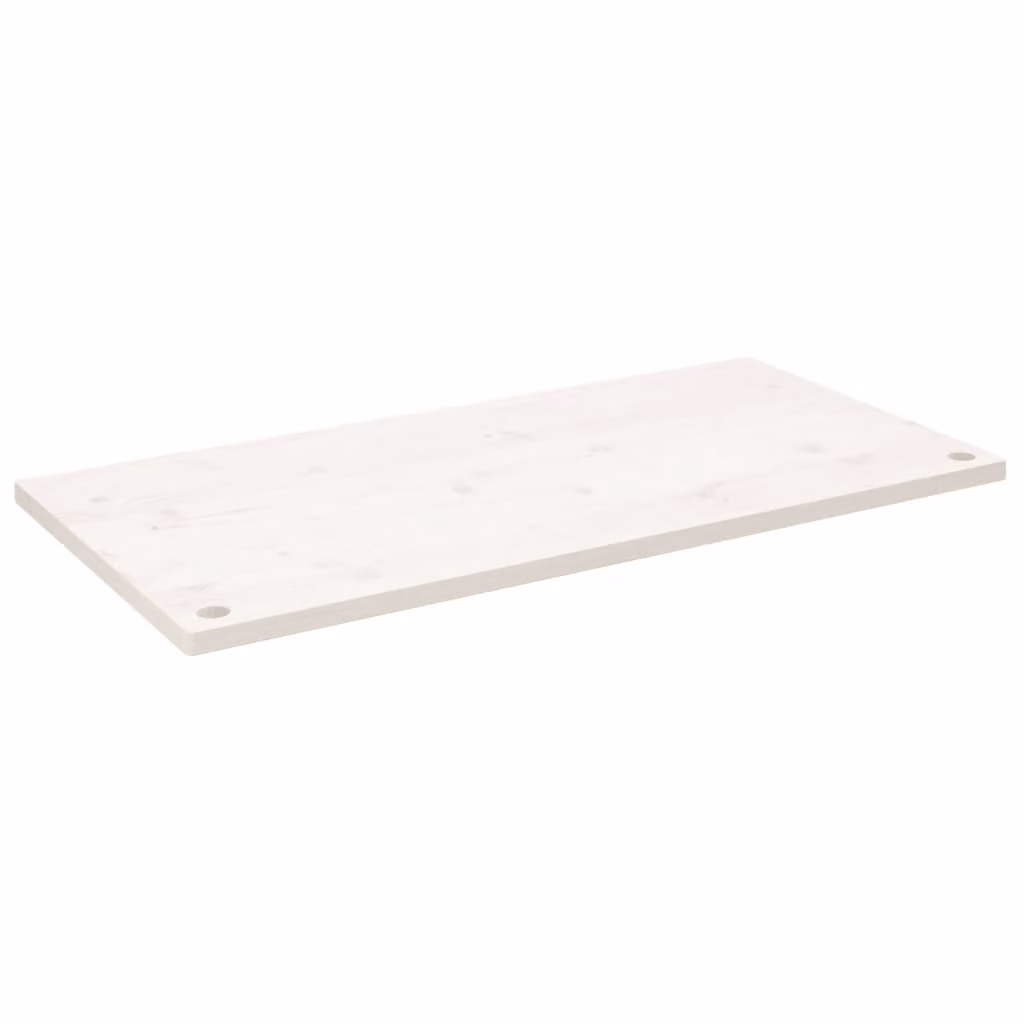 Piano Scrivania Bianco 100x60x2,5 cm in Legno Massello di Pino