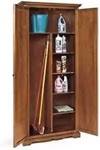 Armadio porta scope KIVIO in legno di abete stile rustico colore marrone H: 192 cm, L: 87 cm, P: 40 cm