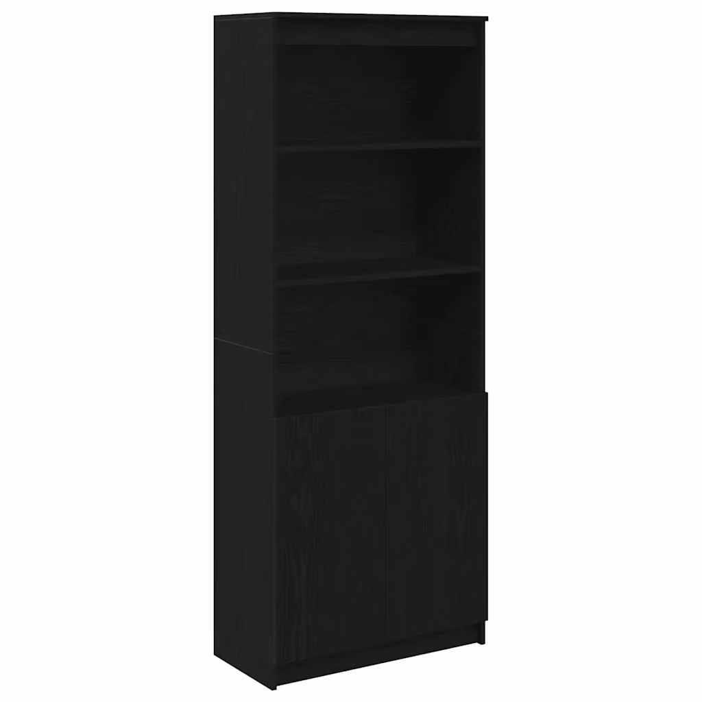 Credenza moderna nera vidaXL in legno e MDF da appendere alla parete L: 70 cm, P: 35 cm, H: 180 cm – 2