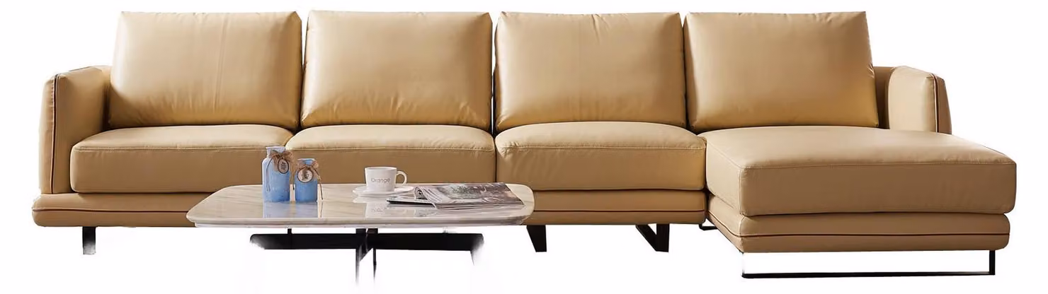 Garnitur Sofa Leder Eck Couch Sitz Landschaft L-Form Luxus Wohn Polster Italien