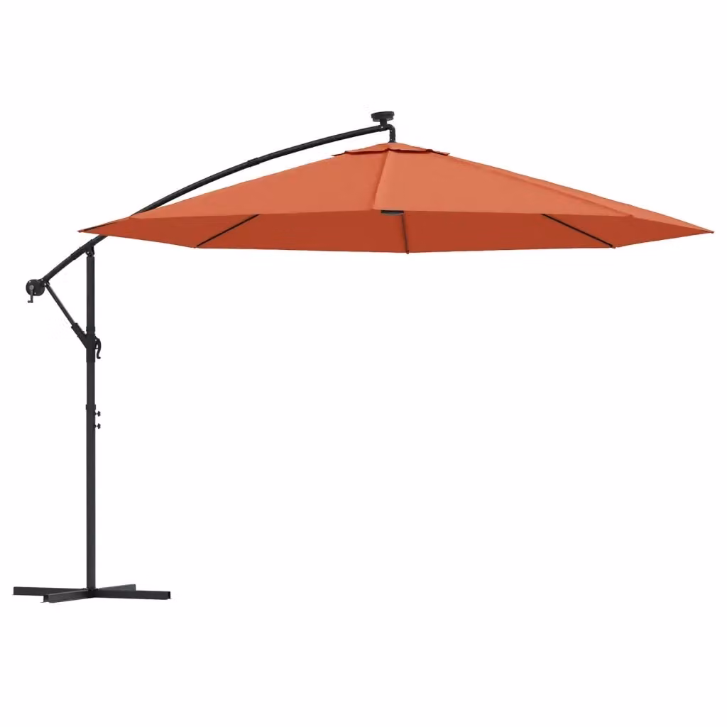 Ombrellone a Sbalzo Videx con LED Colore Arancione e Struttura in Acciaio, Diametro 350 cm – 2