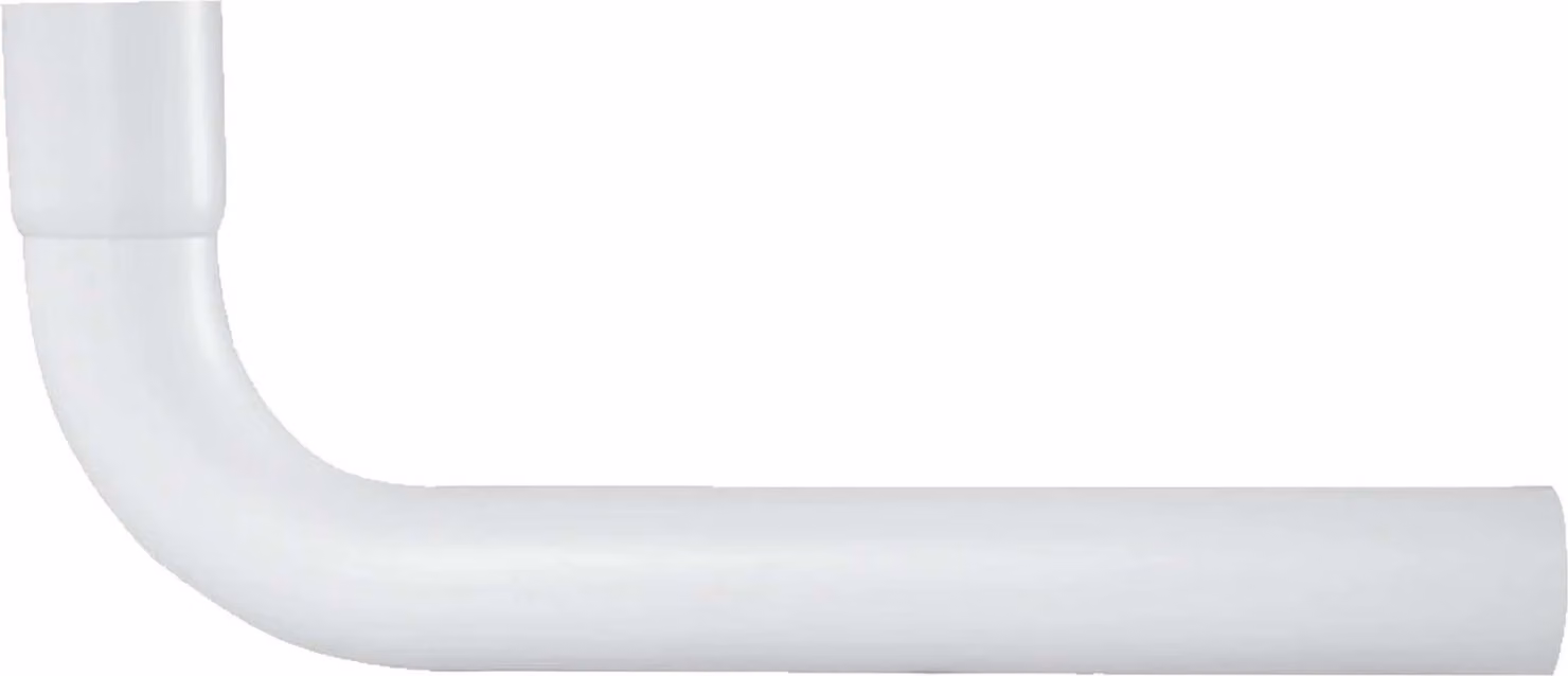 tecuro curva per tubo di risciacquo a 90° con bicchiere - Ø 44 mm per cassetta WC - PVC bianco
