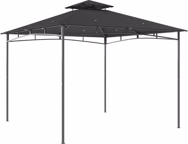 Gazebo da Giardino Gazebo da Esterno Doppio Tetto 3x3 m Grigio Scuro