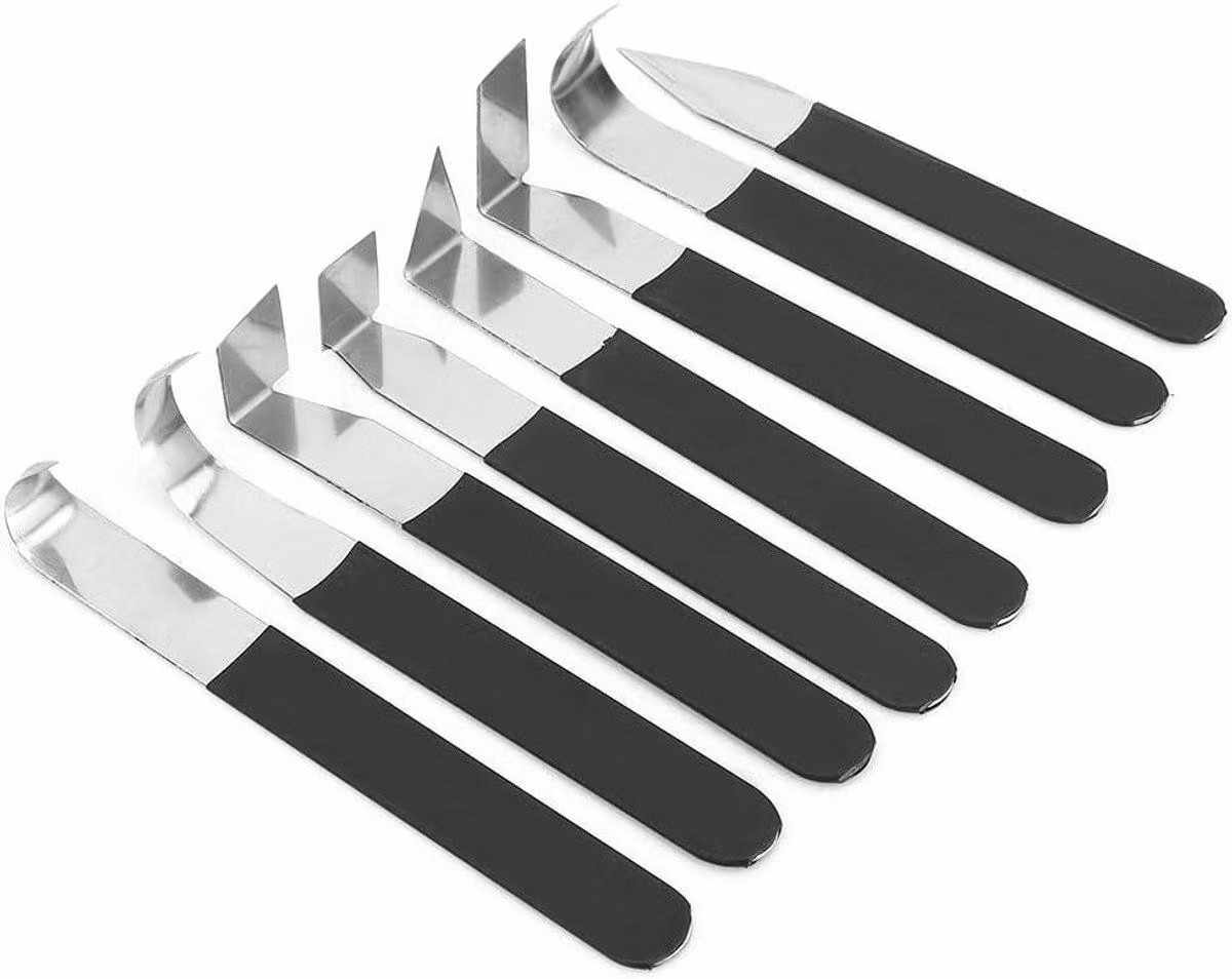 Set di 8 strumenti di modellazione in metallo per sculture, strumenti per la creazione di forme e accessori per la lavorazione della Vetroceramica e la sua rifinitura