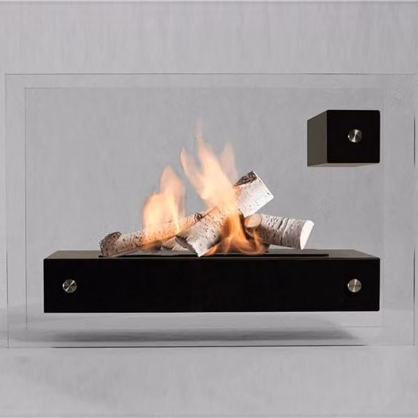 Biocamino da pavimento freestanding OUTINFIRE APO GLASS-B colore Nero L/P/H: 60,5 x 40,5 x 26,0 cm
