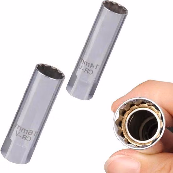 Set di chiavi per candele di accensione da 14 mm e 16 mm, per auto e motori - 3/8 di pollice, a 12 lati - 2 pezzi