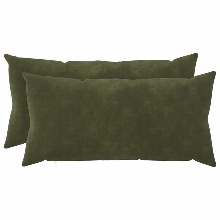 Set di 2 cuscini vidaXL HEERLEN in microfibra verde, L: 70 cm, P: 40 cm, H: 4 cm