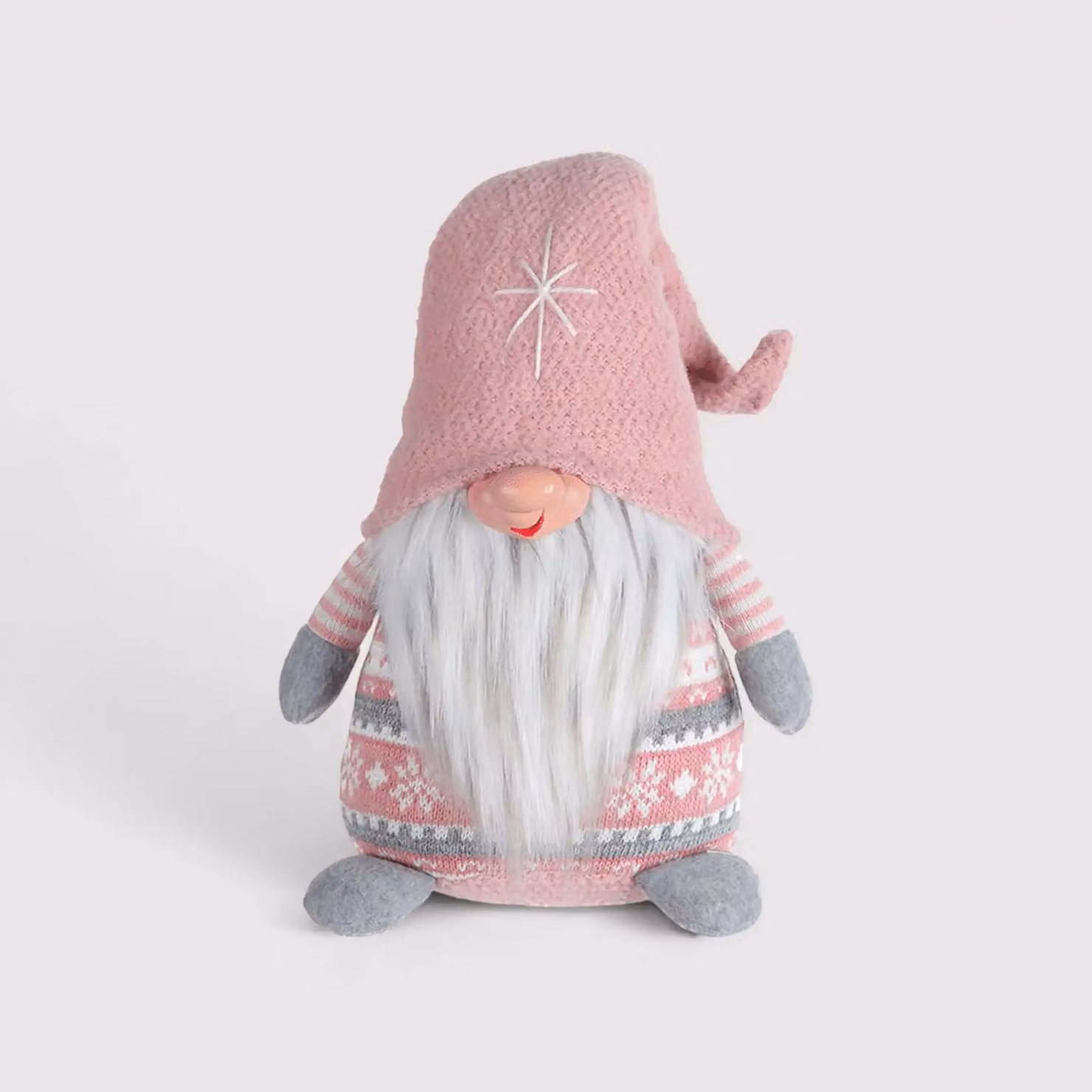 Gnomo di Natale rosa fermaporta e decorativo