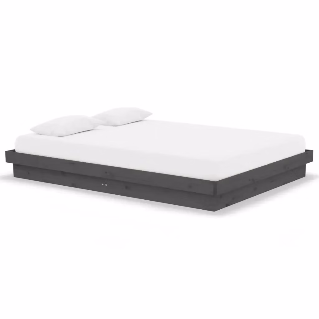 Giroletto vidaXL in legno massello di pino grigio con doghe fisse L/P/H: 140 x 190 x 21 cm – 2
